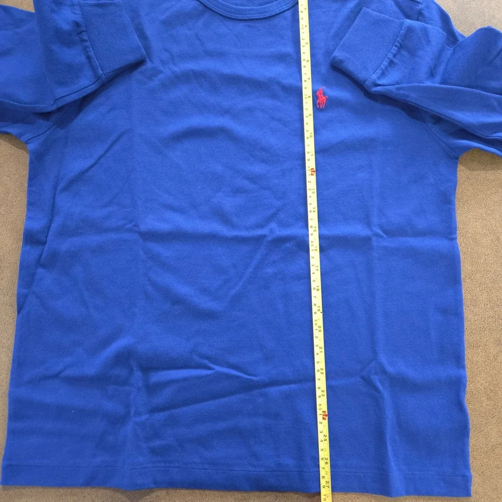 Polo Ralph Lauren hvwt T-Shirt Medium Mens Royal‎ BlueClassic Fit Long Sleeve